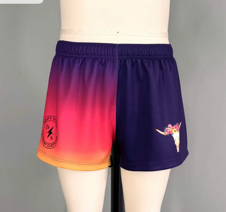 Sunrise cowgirl Footy shorts