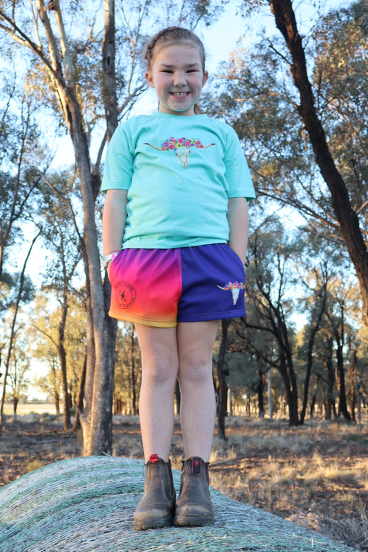 Sunrise cowgirl Footy shorts - Kids