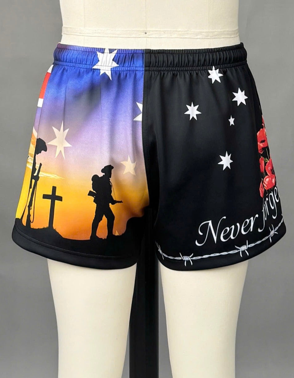 Aussie pride Footy shorts with ZIP POCKETS