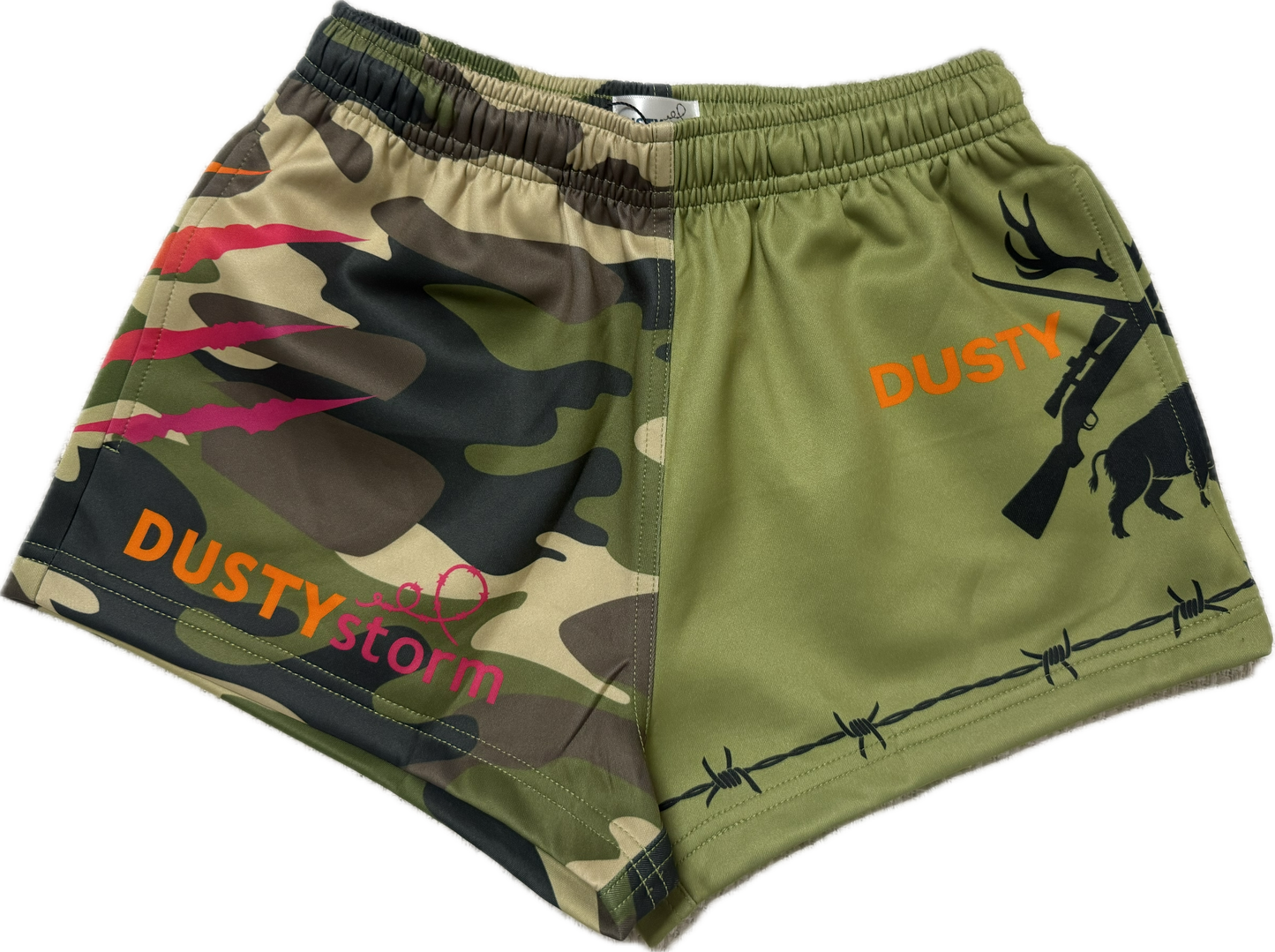 Camo footy shorts kids