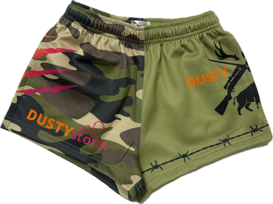 Camo footy shorts kids