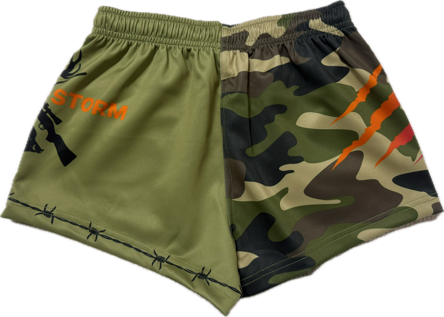 Camo footy shorts kids